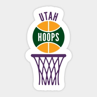 Retro Utah Hoops Logo Sticker